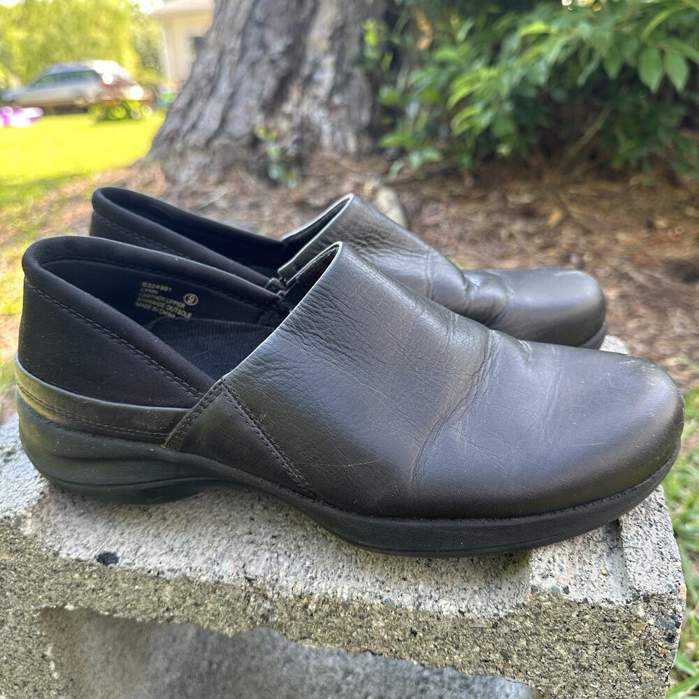 Earth Origins Victoria Black Leather Heel Clogs 2013F Women’s 9 - 980